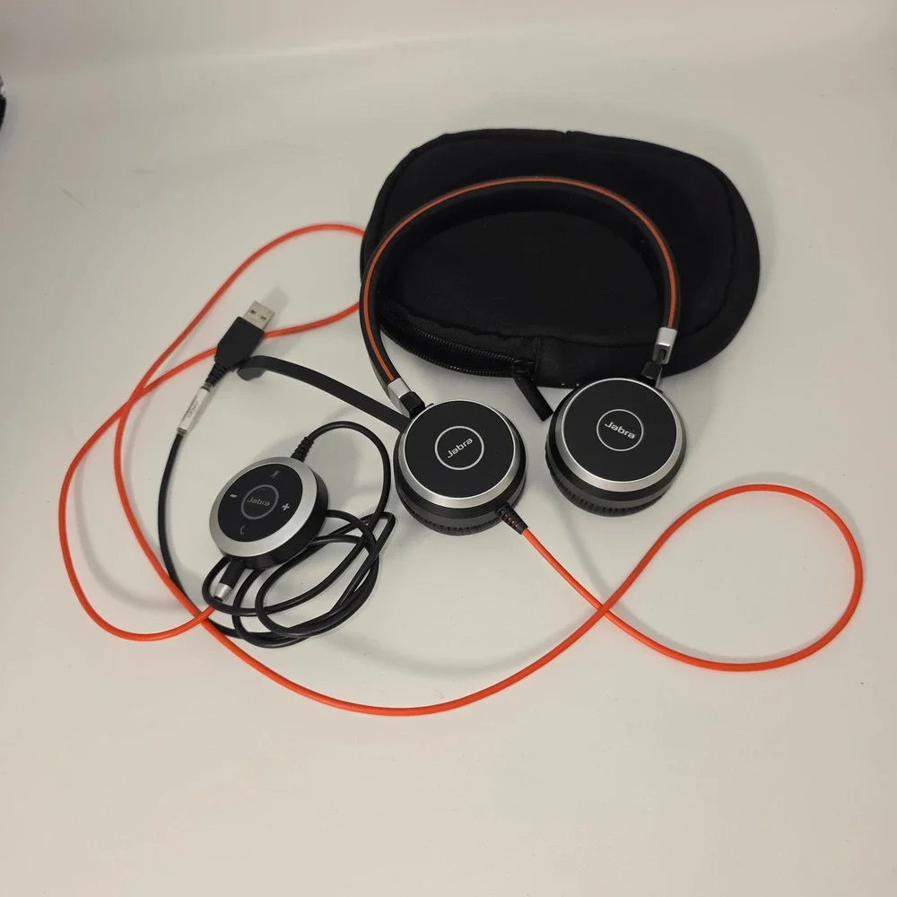 Jabra Evolve 40 Wired Headset Unisex OS Black Excellent USB Noise Cancelling‎